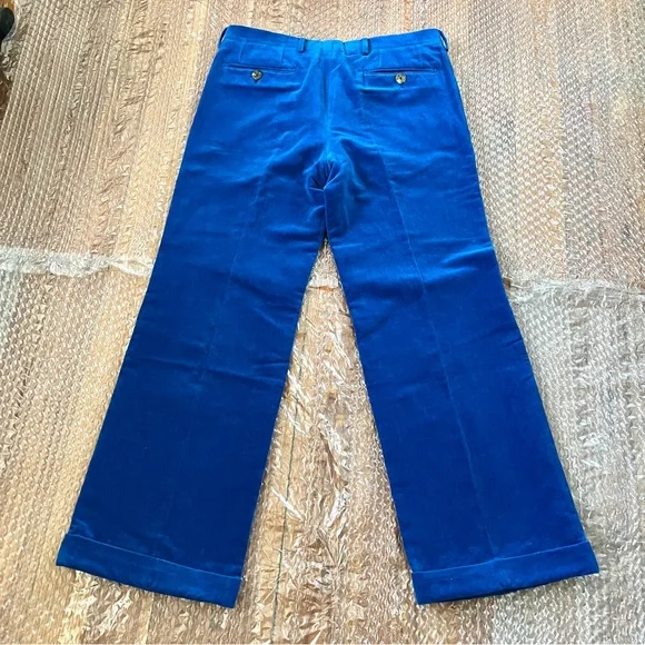 Gucci Blue Velvet Flared Cuffed Pants 48IT MEDIUM Pre-Fall 2019 Harry Styles - Picture 3 of 11